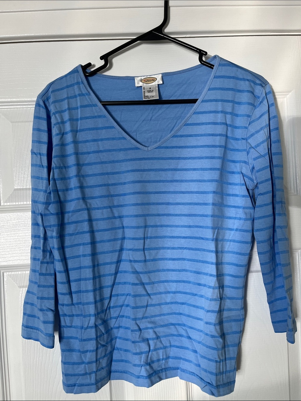 Talbots Blue Quarter-Length Sleeve Top